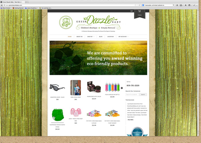 Green Dazzle Baby Website